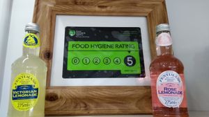 Five stars, we are very proud of our cafe and have been rated five stars continuously over nine years. at North Beach Cafe in Whitby