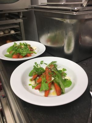 Carrots, herbes and belgian feta salad (starter)  at Le Local in Brussels