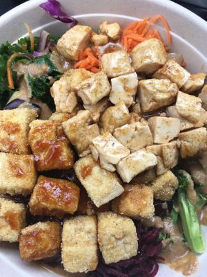Super bowl w fried and ginger tofu at Brown Rice Korean Grill in Baltimore