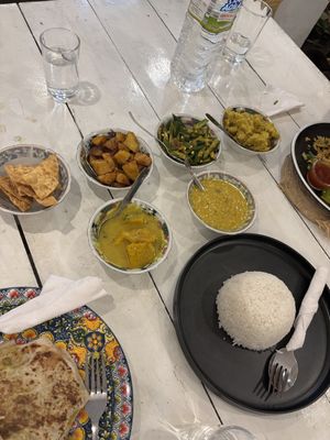 veggie rice and curry   at Dulnetha Homestay & Restaurant in Weligama