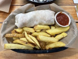 Adobo wrap  at Boneface Brewing Company in Upper Hutt