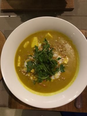 Vegan yellow curry  at Mai Jo Restaurant in Phu Quoc