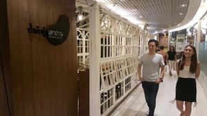 premium soymilk entrance  at Charcoal Soymilk in Bangkok