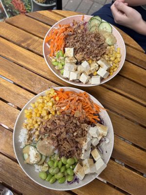 Vegan poke bowls with sesame sauce!! 😍😍  at Momo Bar in Manly