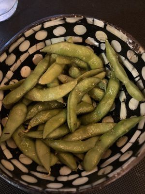 Edamame gratis on top  at El Quinto in Gijon