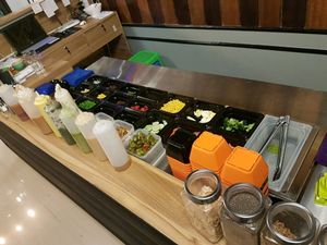 fresh salad bar at Healthy Me in Yangon