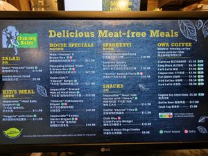 Menu at Chawang Bistro in North Singapore