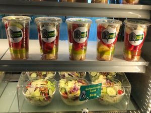 Fruit cup and garden salad at Chawang Bistro in North Singapore