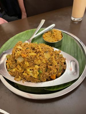 Biriyani string hoppers  at Shanmugas in Colombo