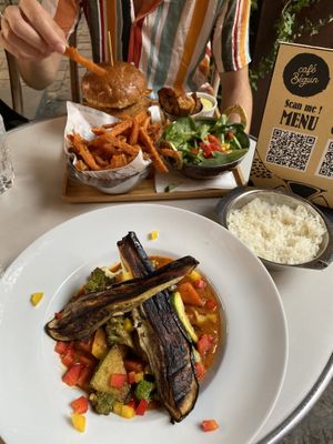 The veggie burger my friend took!  at Cafe Beguin in Brussels