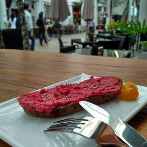 Beet Hummus Toast @ S$3.5 at Soul ALife in Central Singapore