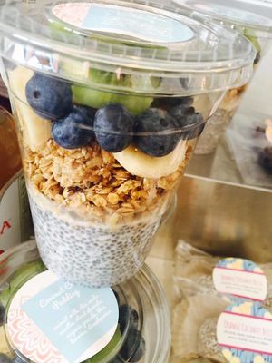 Chia granola yogurt cup. at Wild Blue in Grand Haven