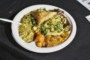 Vegan plate at Vegan in San Diego's First Friday Night Market at Flavors of East Africa in San Diego