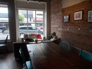 A cozy window spot. at The Minga Cafe in Dunnville