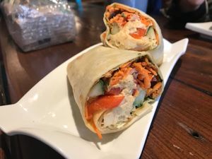 Veggie wrap at The Minga Cafe in Dunnville