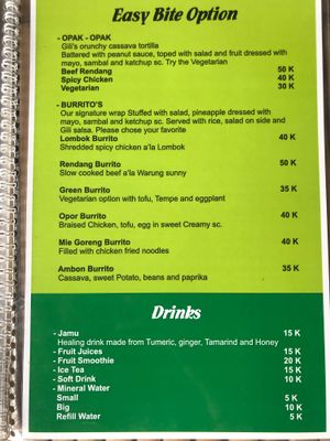 Menu 3 at Sunny Warung in 