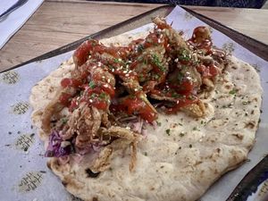 Fried mushroom kebab (Hafla Hafla)  #Veganuary at Baltic Market in Liverpool