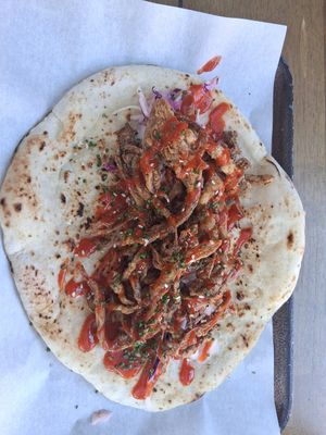 Oyster mushroom kebab (hafla hafla) at Baltic Market in Liverpool