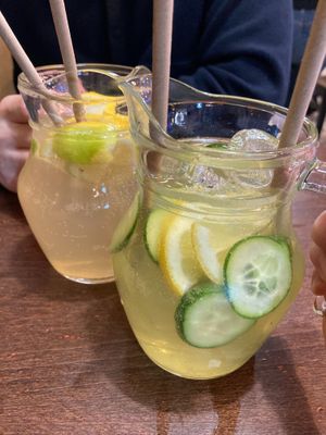 Lemonade and cucumber lemonade at Bamboo in Bratislava