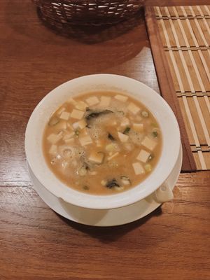 Soya soup at Bamboo in Bratislava