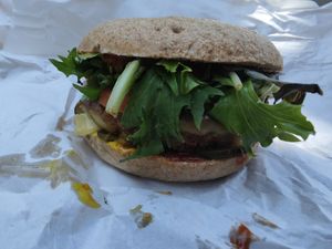 Vegan gf burger at The Lane in Rottnest Island