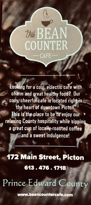 Their current flyer  at The Bean Counter Cafe in Picton
