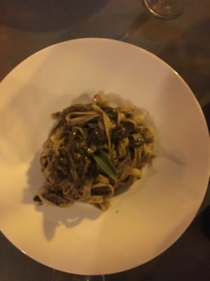 Pasta with mushrooms & truffle at Bubbles and Bites in Cascais