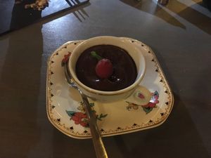 Vegan chocolate mousse with avocado at Bubbles and Bites in Cascais