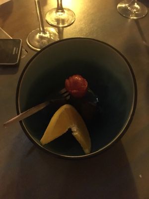 “Love bomb”, vegan dark chocolate dessert at Bubbles and Bites in Cascais