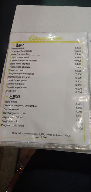 Menu #Veganuary at Casanova in Porto