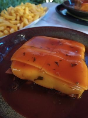 Vegan francesinha com batata at Casanova in Porto
