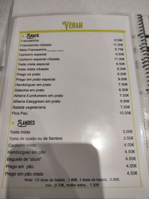 Menu september 2022 at Casanova in Porto