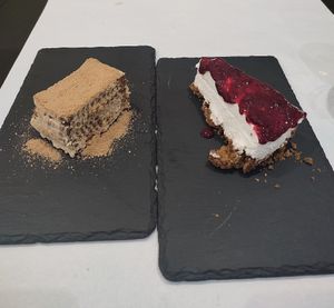 Bolo de bolacha on the left and cheesecake on the right  #Veganuary at Casanova in Porto