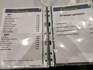Vegan (vegetarian strict) menu at Casanova in Porto