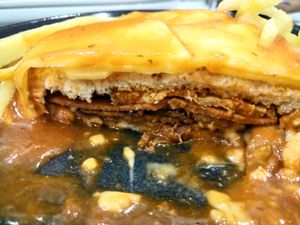 vegan francesinha interior at Casanova in Porto