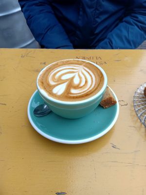 Flat white with oat milk at Bairro Alto in Nijmegen