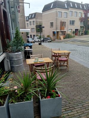 Outside seating area at Bairro Alto in Nijmegen