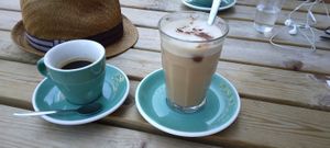 Home-made chai latte with oatmilk at Bairro Alto in Nijmegen