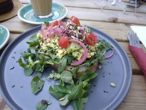 Vegan egg salad sandwich at Bairro Alto in Nijmegen