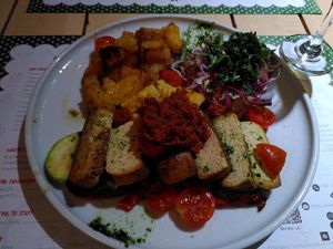 Vegan plate at Klopa in Sarajevo