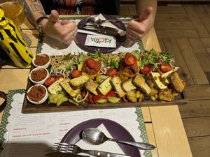 Vegan platter for two (“Klopa Min for two” can be vegan on request)  at Klopa in Sarajevo