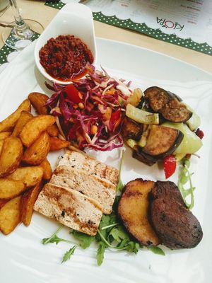 Really delicious vegan main course at Klopa in Sarajevo