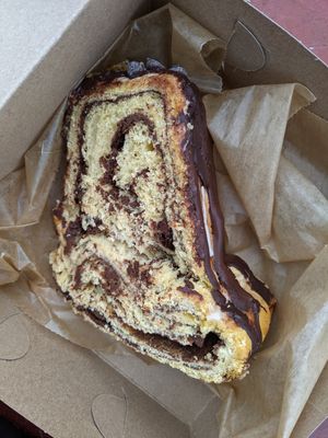 Chocolate babka slice! at Happy Zoe Vegan Bakery in Brooklyn