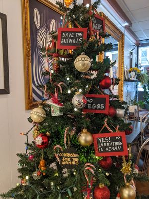 Vegan tree at Happy Zoe Vegan Bakery in Brooklyn