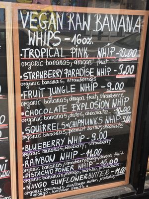 Raw menu  at Happy Zoe Vegan Bakery in Brooklyn