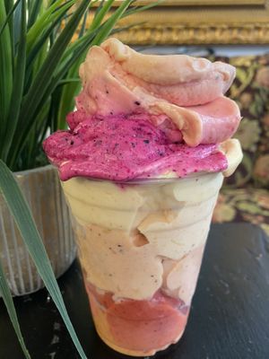 Raw vegan rainbow whip! Better than ice cream! No added sugar!  at Happy Zoe Vegan Bakery in Brooklyn