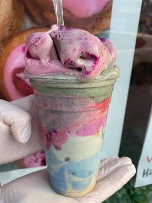 Raw vegan rainbow whip! at Happy Zoe Vegan Bakery in Brooklyn