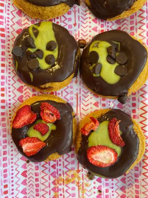 Vegan gluten free donuts  at Happy Zoe Vegan Bakery in Brooklyn