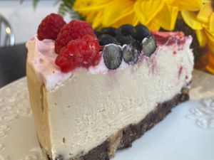 Vegan gluten free cheesecakes  at Happy Zoe Vegan Bakery in Brooklyn