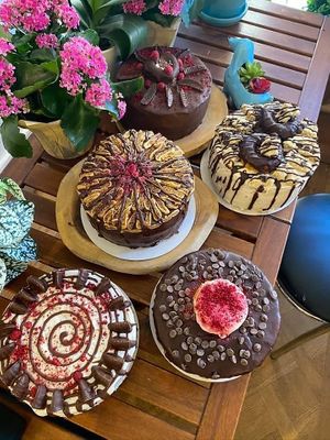 Vegan birthday cake  at Happy Zoe Vegan Bakery in Brooklyn